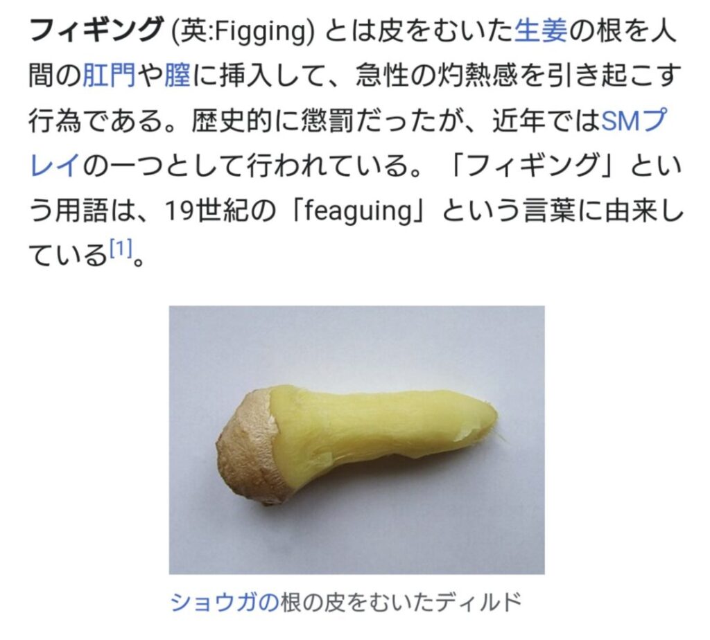 【フィギング】生姜をア〇ルに挿すオナニー、昔は拷問だった